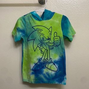 Two (2) piece hooded Sonic The Hedgehog set size 4 boy
